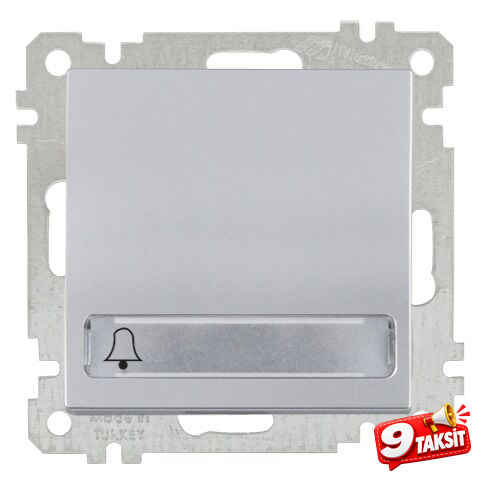 Mutlu San Candela MEK+TUŞ IŞIKLI ZİL ETİK. ÇAĞIRMA (12V)(VİDALI) İnox (Vidalı)