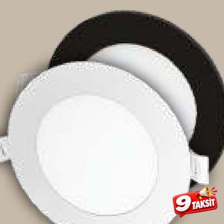 CATA Slim Panel 6W LED Panel Armatür (Beyaz Kasa) Siyah Kasa