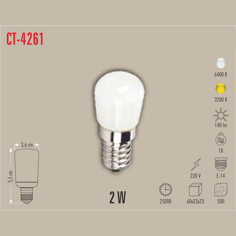 CATA Mini LED Ampul 2W E-14