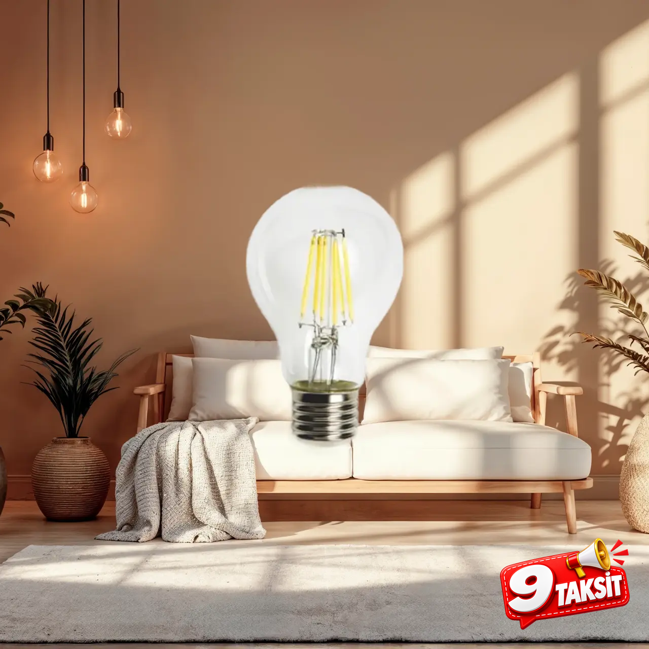 CATA A60 Filament LED Ampul 6W E-27 (Günışığı)