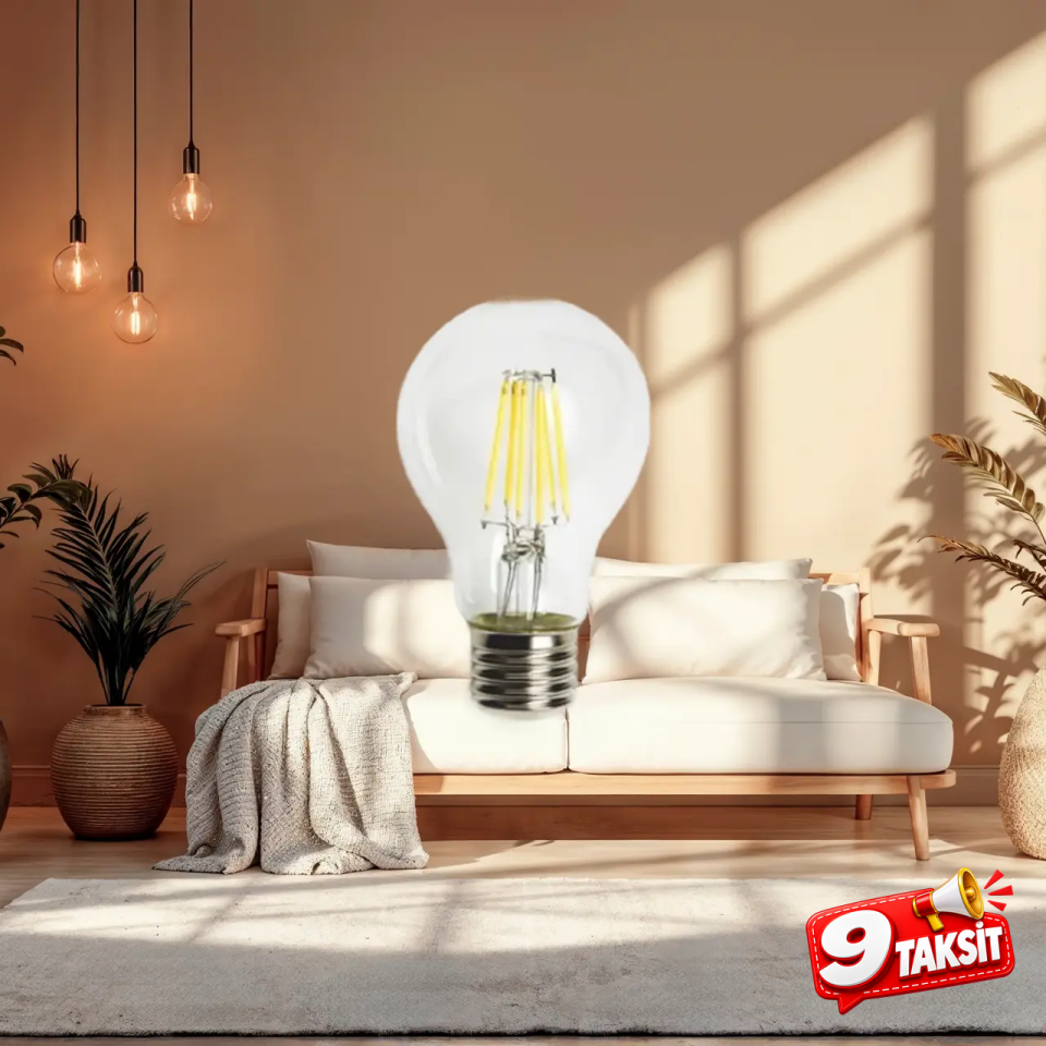 CATA A60 Filament LED Ampul 6W E-27 (Günışığı)