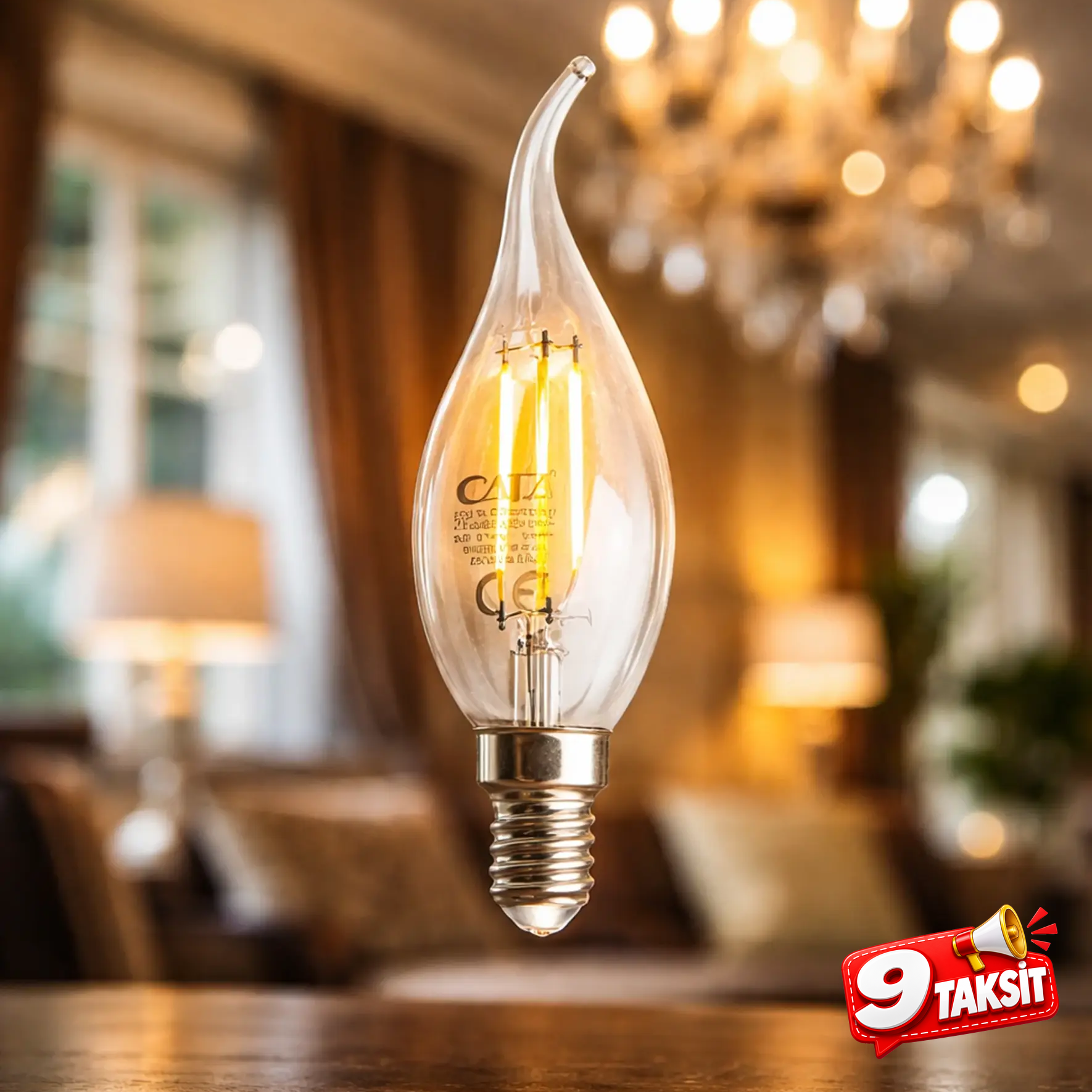 CATA Kıvrık Uçlu Buji Filament LED Ampul 4W E-14 (Günışığı) (LED Ampuller) - Ürün Görseli