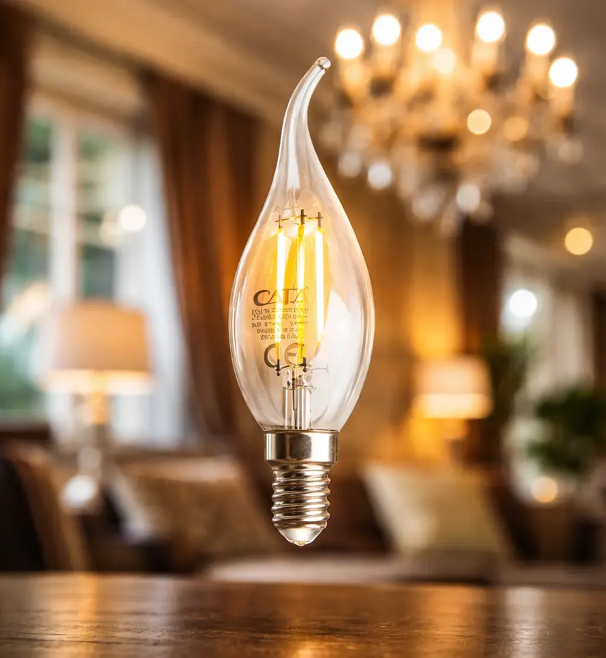 CATA Kıvrık Uçlu Buji Filament LED Ampul 4W E-14 (Günışığı) (LED Ampuller) - Teknik Detay Görseli