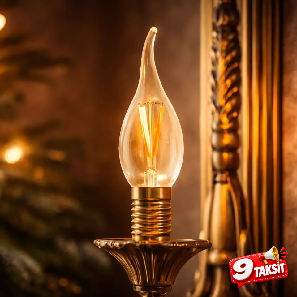 CATA Kıvrık Uçlu Buji Filament LED Ampul 4W E-14 (Amber)