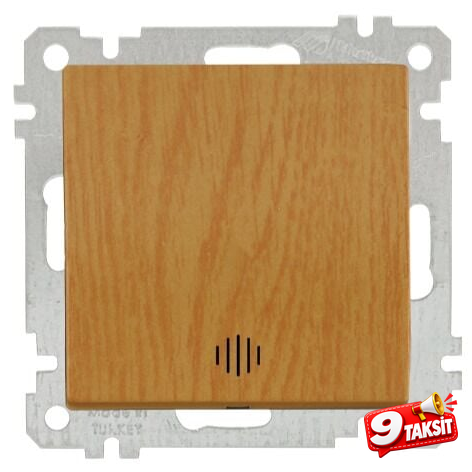 Mutlu San Candela MEK+TUŞ IŞIKLI ANAHTAR (220V) KLİPSLİ Meşe (Klipsli)