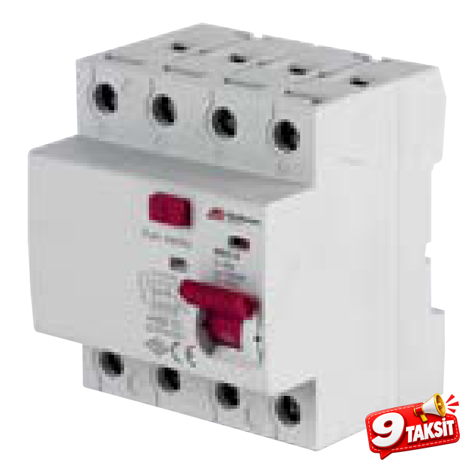 6kA 4 Kutup 63A 300mA AC Tipi Kaçak Akım Rölesi
