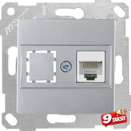 Mutlu San Rita MEK+TUŞ DATA PRİZİ 1*RJ45 (CAT5E) İnox