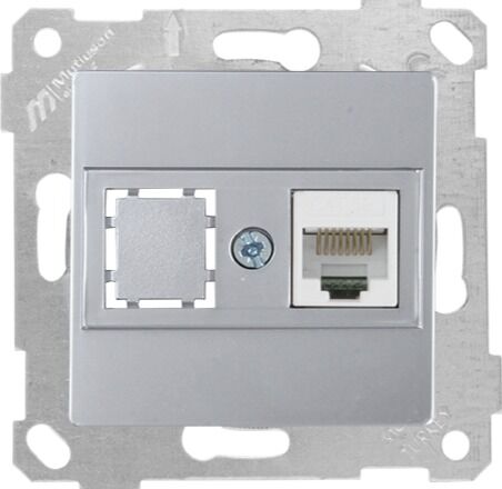 Mutlu San Rita MEK+TUŞ DATA PRİZİ 1*RJ45 (CAT5E) İnox