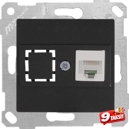 Mutlu San Rita MEK+TUŞ DATA PRİZİ 1*RJ45 (CAT5E) Siyah