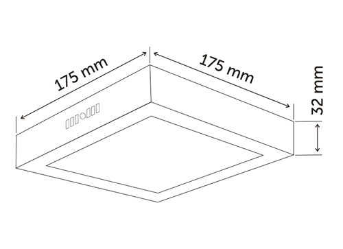VOLGA 24W 30x30 Sıva Üstü Kare LED Panel (Beyaz)
