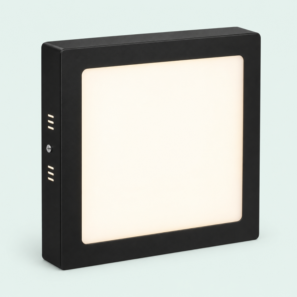 VOLGA 18W 22,5x22,5 Sıva Üstü Kare LED Panel (Siyah)