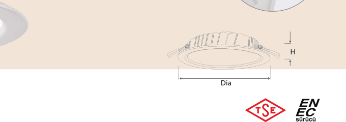 LADIA 12W Ø145 LED Downlight Armatür (Spot Aydınlatma) - Yakın Çekim Görseli