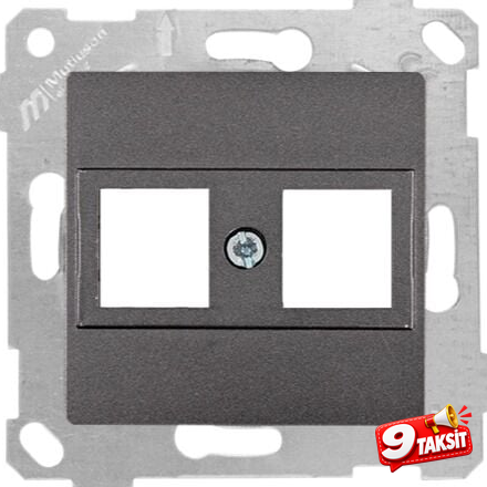 Mutlu San Rita MEK+TUŞ DATA PRİZİ 2*RJ45 (KON.SÜZ) Füme