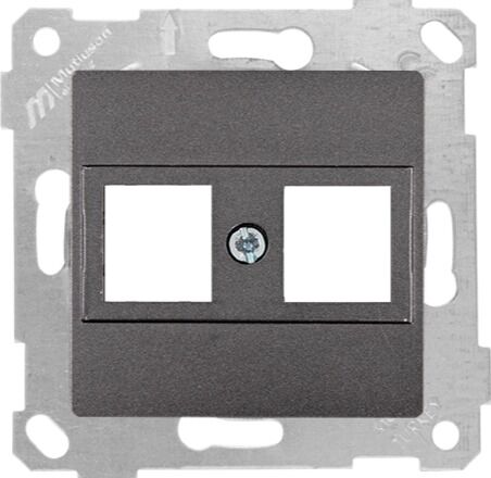 Mutlu San Rita MEK+TUŞ DATA PRİZİ 2*RJ45 (KON.SÜZ) Füme