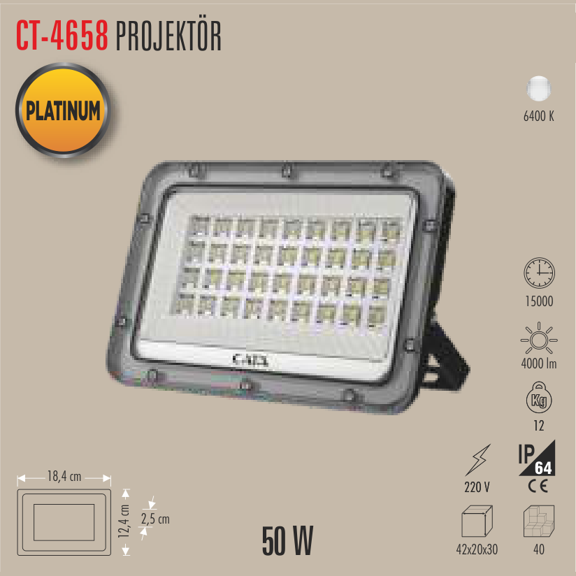 CATA Platinum Projektör 50W