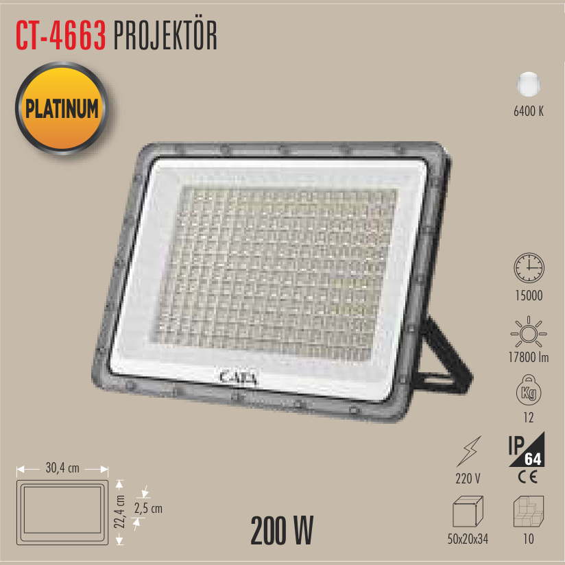 CATA Platinum Projektör 200W
