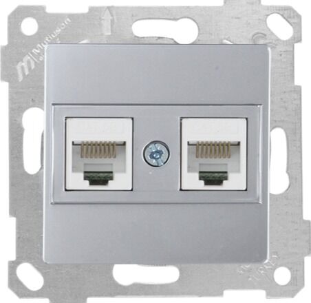 Mutlu San Rita MEK+TUŞ DATA PRİZİ 2*RJ45 (CAT5E) İnox