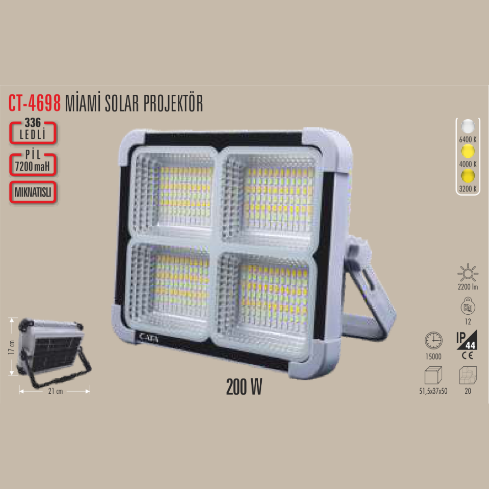 CATA Miami Solar Projektör 200W