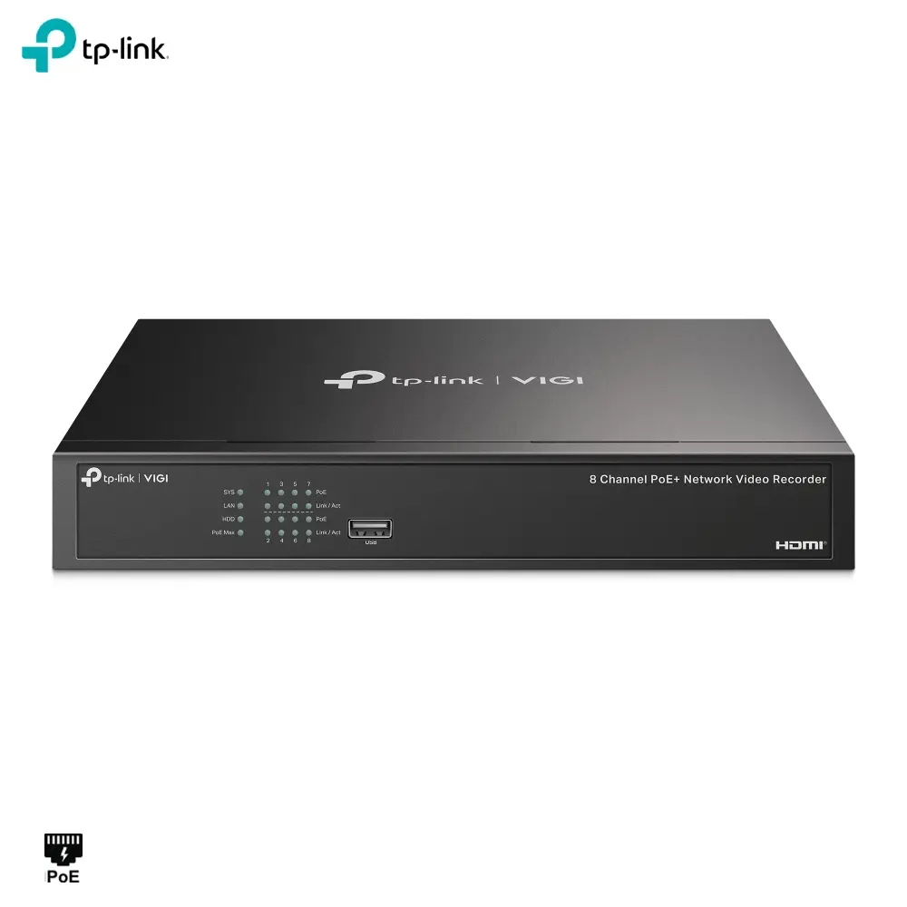 TP-Link VIGI NVR1008H-8MP 8 Kanal PoE NVR Kayıt Cihazı (Kamera Sistemleri (IP/AHD Kamera)) - Ürün Görseli