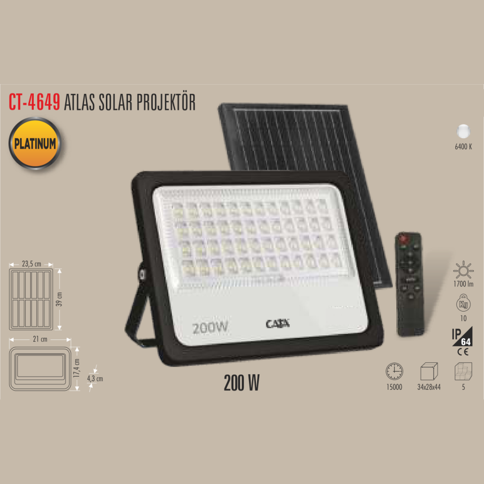 CATA Platinum Atlas Solar Projektör 200W