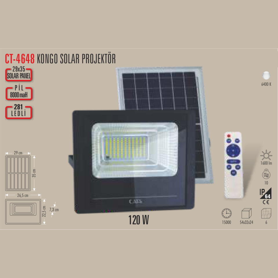 CATA Kongo Solar Projektör 120W