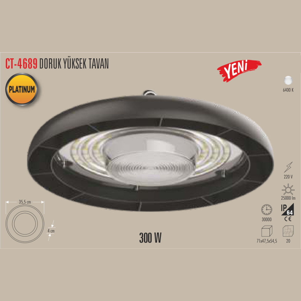 CATA Platinum Doruk Yüksek Tavan Armatürü 300W (Yüksek Tavan Armatür) - Kullanım Görseli
