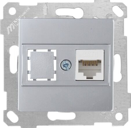 Mutlu San Rita MEK+TUŞ DATA PRİZİ 1*RJ45 (CAT6) İnox