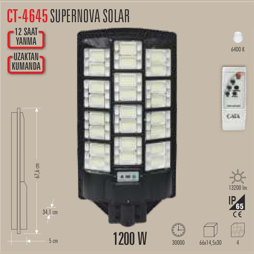 CATA Supernova Solar Sokak Lambası 1200W