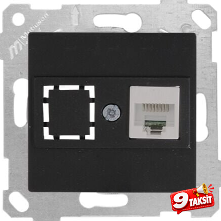 Mutlu San Rita MEK+TUŞ DATA PRİZİ 1*RJ45 (CAT6) Siyah