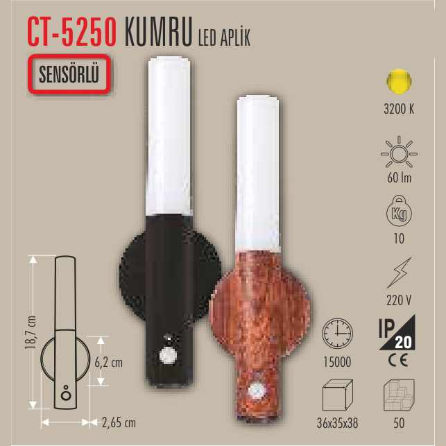 CATA Kumru Led Aplik (Sensörlü)