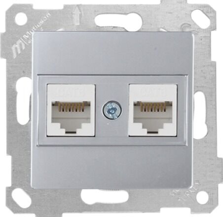 Mutlu San Rita MEK+TUŞ DATA PRİZİ 2*RJ45 (CAT6) İnox