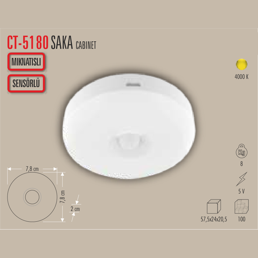 CATA Saka Cabinet Sensörlü LED