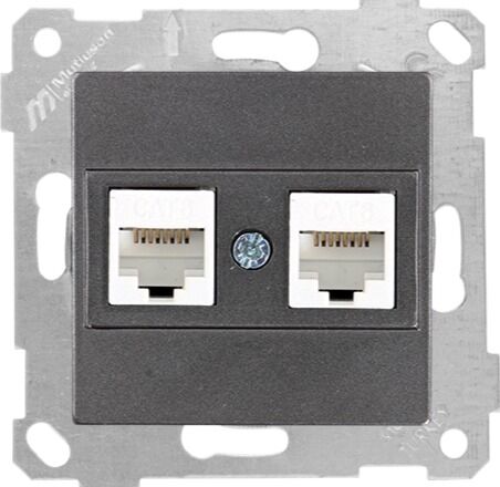 Mutlu San Rita MEK+TUŞ DATA PRİZİ 2*RJ45 (CAT6) Füme