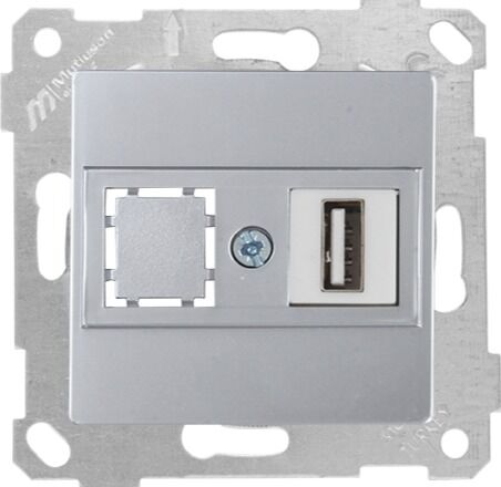 Mutlu San Rita MEK+TUŞ DATA PRİZİ 1*USB İnox