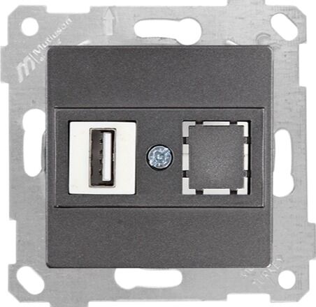Mutlu San Rita MEK+TUŞ DATA PRİZİ 1*USB Füme