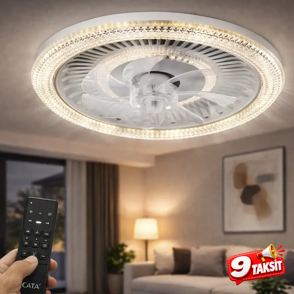 CATA Kristal Led Fan Armatürü
