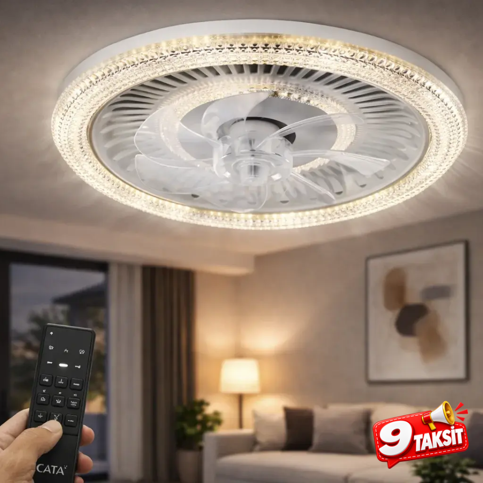 CATA Kristal Led Fan Armatürü (Vantilatör) - Ürün Görseli