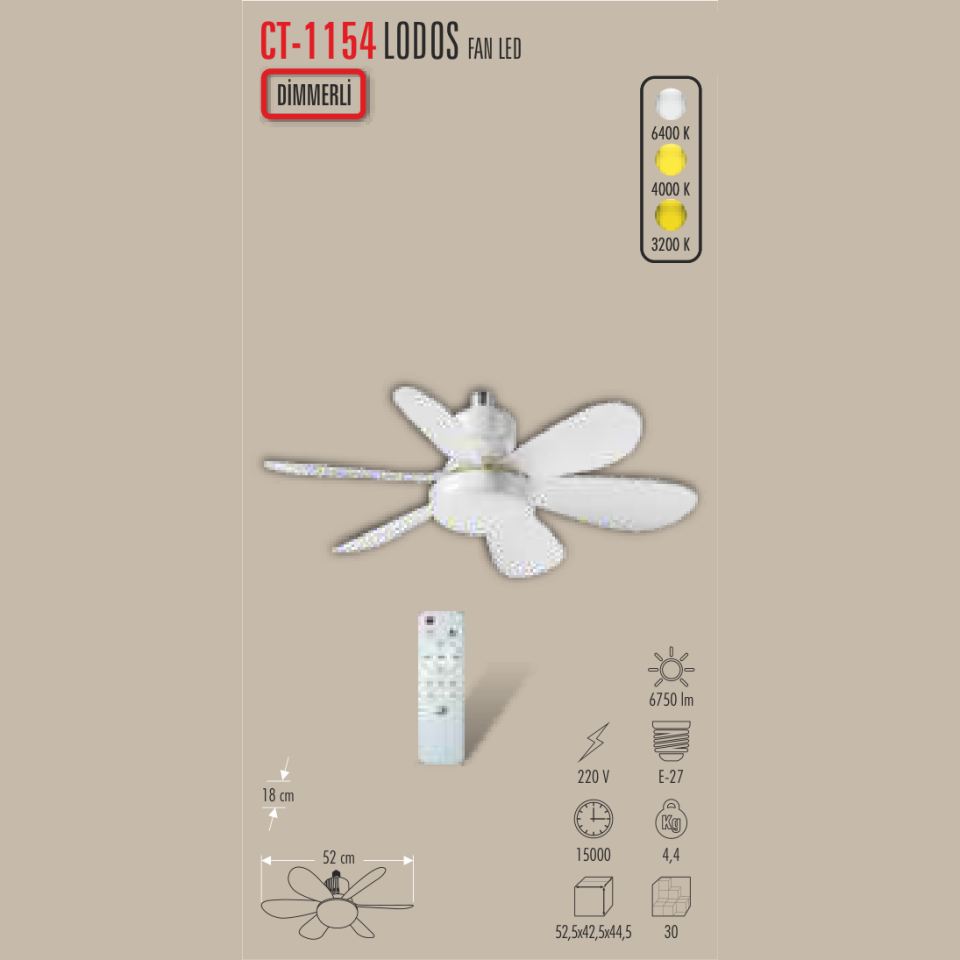CATA Lodos Dimmerli Fan Led