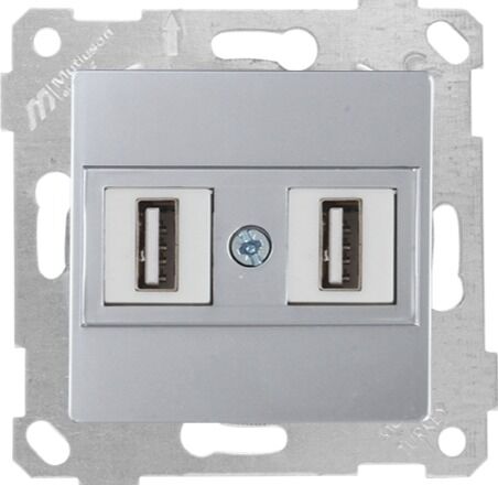 Mutlu San Rita MEK+TUŞ DATA PRİZİ 2*USB İnox