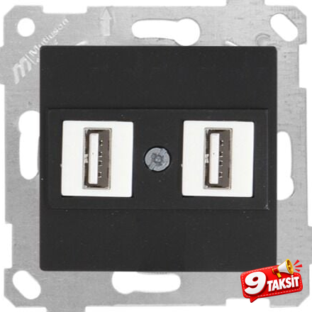 Mutlu San Rita MEK+TUŞ DATA PRİZİ 2*USB Siyah