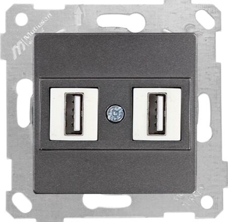 Mutlu San Rita MEK+TUŞ DATA PRİZİ 2*USB Füme