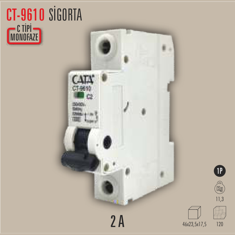CATA C Tipi Sigorta (Monofaze, 2A)