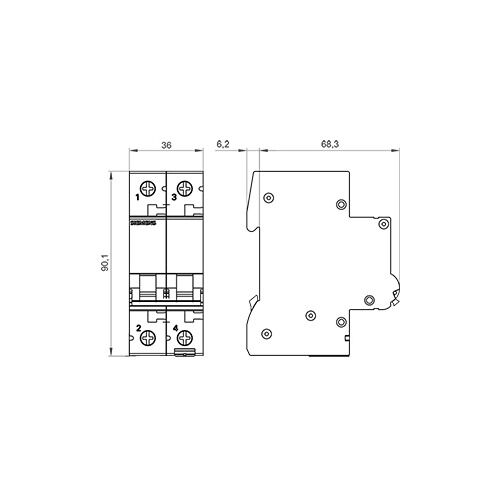 10kA 2 Kutup 25A C Tipi Otomatik Sigorta