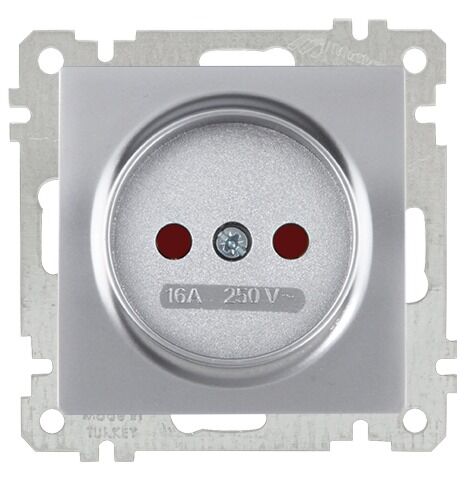 Mutlu San Candela MEK+TUŞ TOPRAKSIZ PRİZ (ÇOCUK KOR.) İnox (v2)