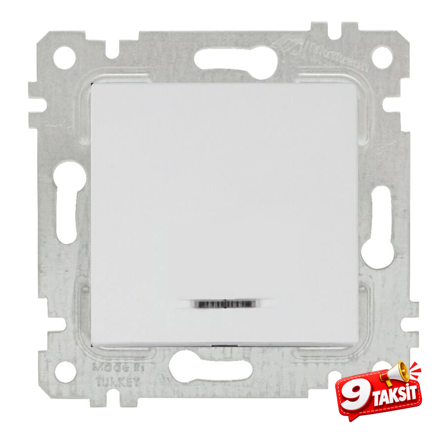 Mutlu San Rita MEK+TUŞ IŞIKLI ANAHTAR (220V) (VİDALI)