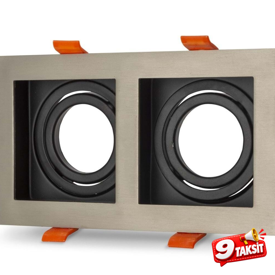 Dekoratif GU10 Spot Kasa 2li Kare Saten