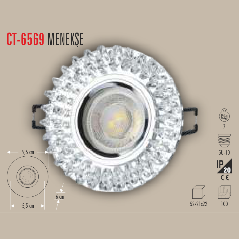 CATA Menekşe Kristal LED Spot