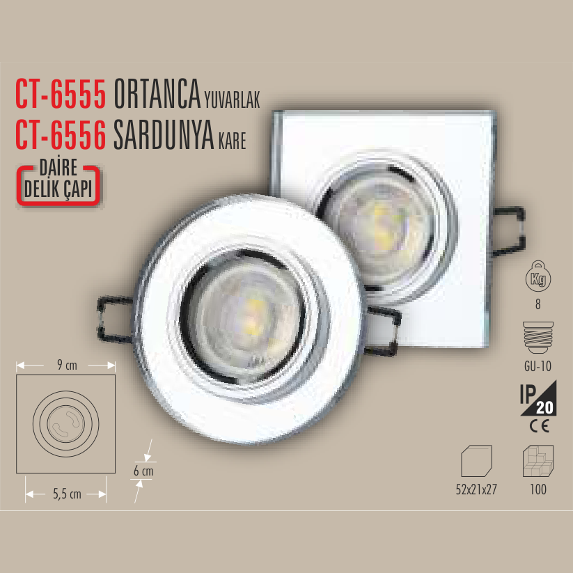 CATA Ortanca Yuvarlak LED Spot (Beyaz)