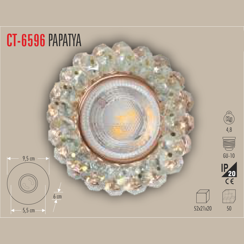 CATA Papatya Kristal LED Spot