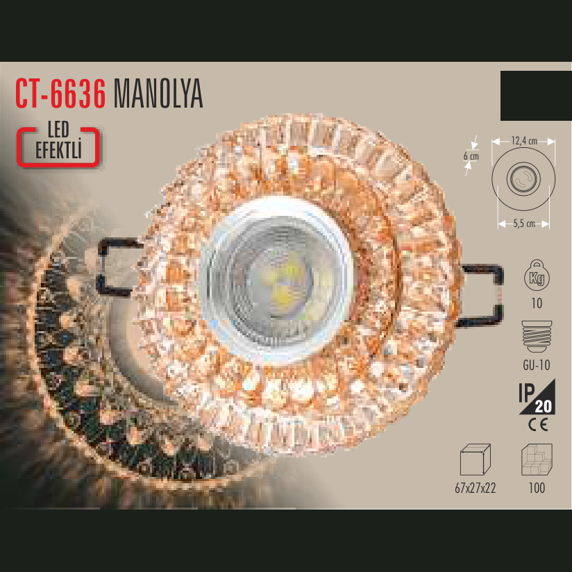 CATA Manolya Led Efektli Cam Spot